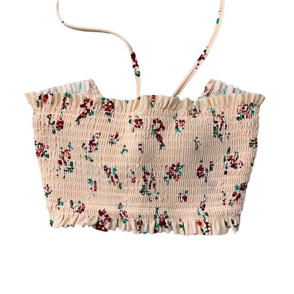 Corset Top Pink Lace Up Floral Y2K Vibes Xhilaration Medium - Picture 1 of 4
